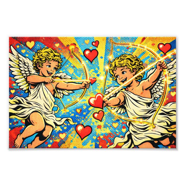 POP ART of two playful cupids Fotodruck (Vorne)