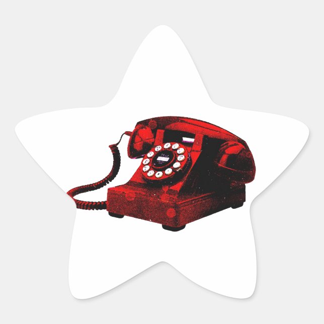 Pop Art Old Desk Telefonkasten Stern-Aufkleber (Vorderseite)