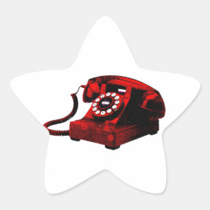 Pop Art Old Desk Telefonkasten Stern-Aufkleber