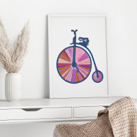 Pop Art Old modische Einrad Muster in Rosa