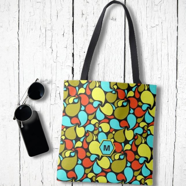 Pop Art Paisley Monogram Tasche (Von Creator hochgeladen)