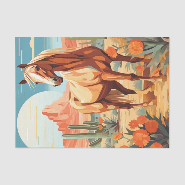Pop Art Palomino Wüstenpferd Seidenpapier (Vorderseite)