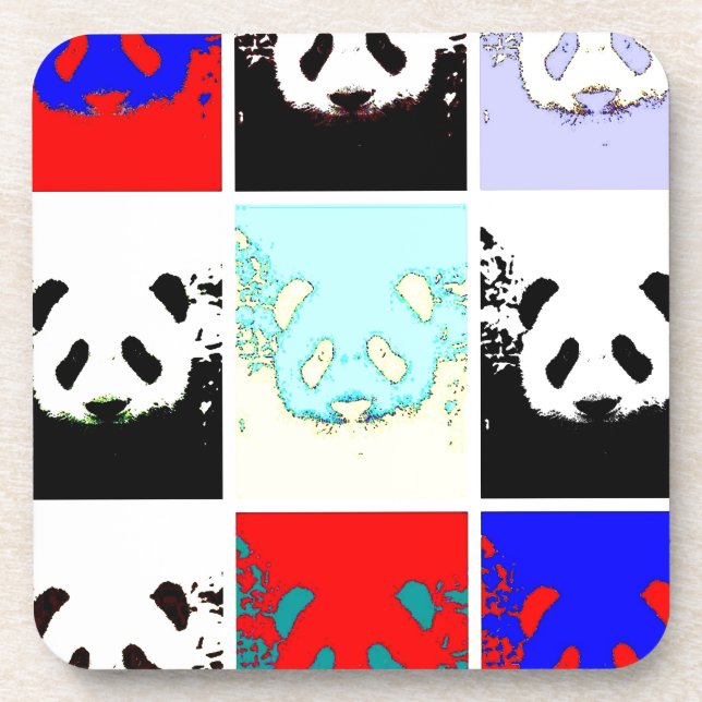 Pop Art Panda Untersetzer (Vorderseite)