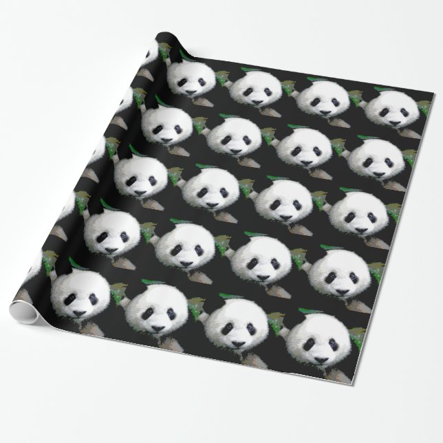 Pop Art Panda Weihnachtswackelpapier Geschenkpapier (Ungerollt)