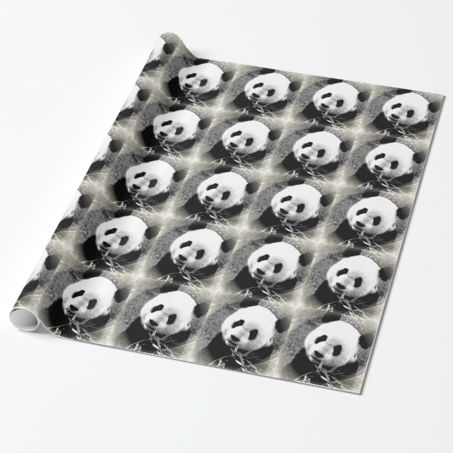 Pop Art Panda Weihnachtswackelpapier Geschenkpapier (Ungerollt)
