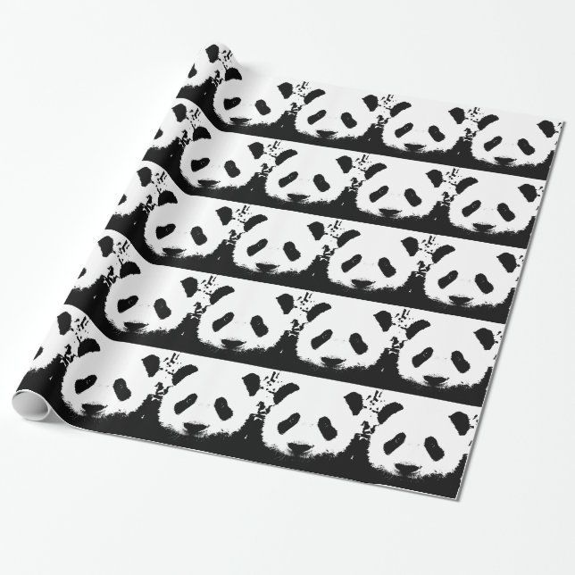 Pop Art Panda Weihnachtswackelpapier Geschenkpapier (Ungerollt)