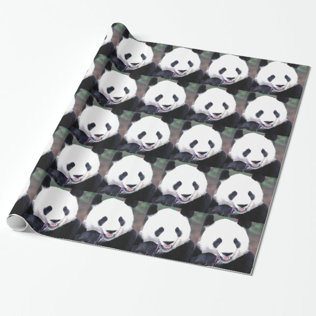 Pop Art Panda Weihnachtswackelpapier Geschenkpapier (Ungerollt)