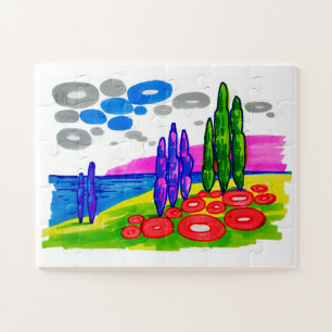 Pop-Art-Paradies – Fette grafische Landschaft