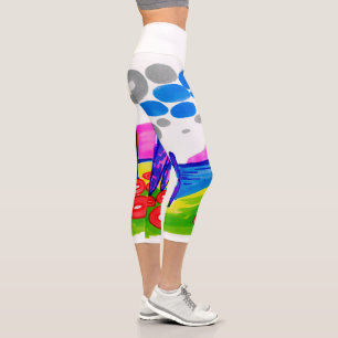 Pop-Art-Paradies – Fette grafische Landschaft Capri Leggings