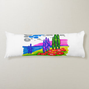 Pop-Art-Paradies – Fette grafische Landschaft Seitenschläferkissen