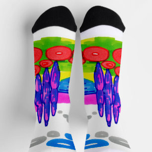 Pop-Art-Paradies – Fette grafische Landschaft Socken