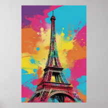 Pop Art Paris Eiffelturm Poster Monument Obelisk