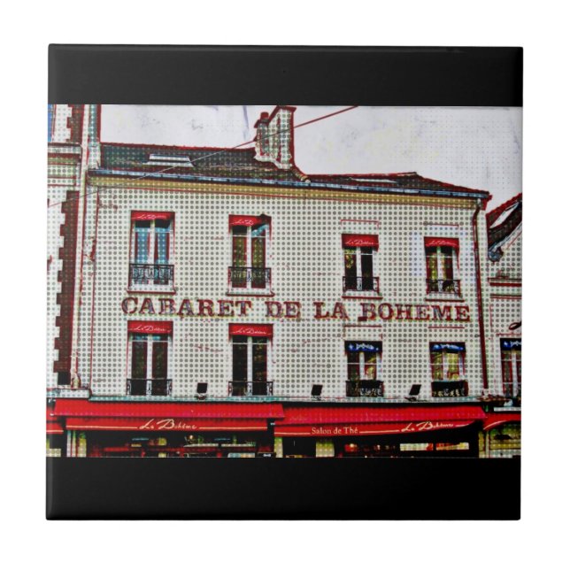 Pop Art Paris Fliese (Vorderseite)