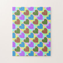 Pop Art Pastel Colored Hearts