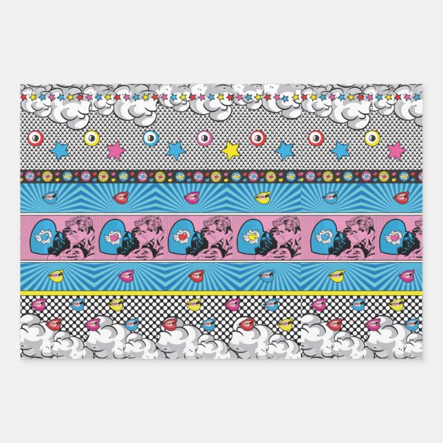 Pop Art Pattern Geschenkpapier Set (Vorderseite)