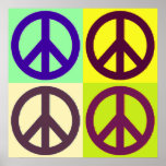 Pop Art Peace Sign Symbol Poster<br><div class="desc">Populäre und historische Symbole - Symbol des Friedens Symbol Digitaler Pop Kunst</div>