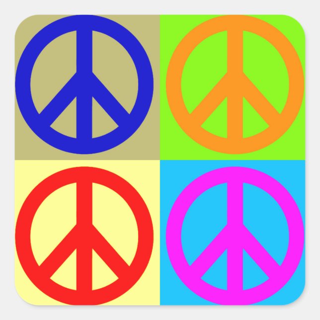 Pop Art Peace Symbol Symbol Aufkleber (Vorderseite)