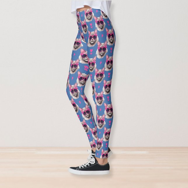 Pop Art Perserkatze mit Sonnenbrille Leggings (Von Creator hochgeladen)