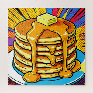 Pop-Art-Pfannkuchen-Stapel Sirup