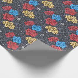 Pop-Art-Pfingstrosen-Blumenverpackungspapier Geschenkpapier