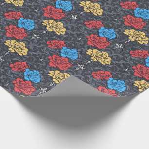 Pop-Art-Pfingstrosen-Blumenverpackungspapier Geschenkpapier