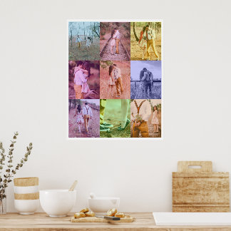Pop Art Photo Collage Poster Retro Photo Blocs