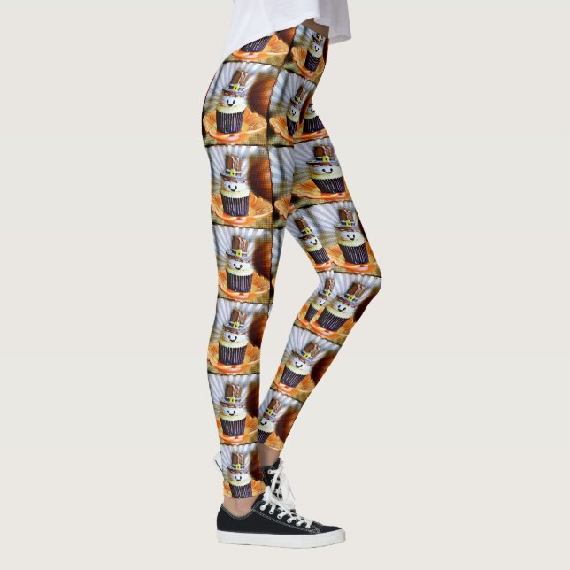 Pop Art Pilgrim Cupcakes Leggings (Rechts)