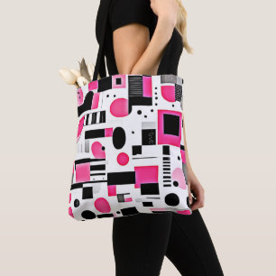 Pop-Art-Pink-Geometrie-Design Tasche