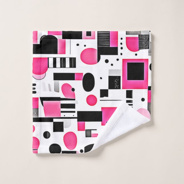 Pop Art Pink Geometry Design (Gant de toilette)
