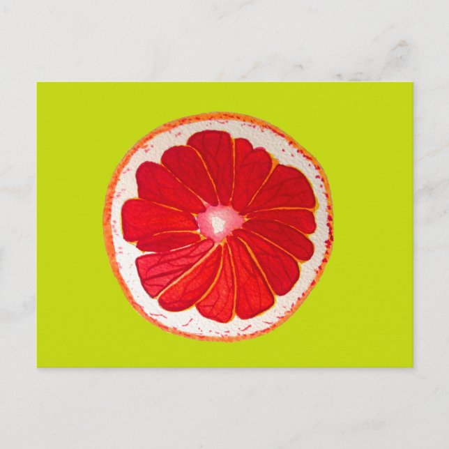 Pop Art pink grapefruit original wassercolor Postkarte (Vorderseite)