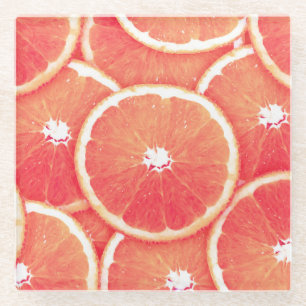 Pop Art Pink Grapefruit Slices Glasuntersetzer