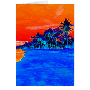 Pop Art Plage Exotique Palmiers