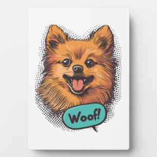 Pop Art Pomeranian – Retro Comic Hund Fotoplatte