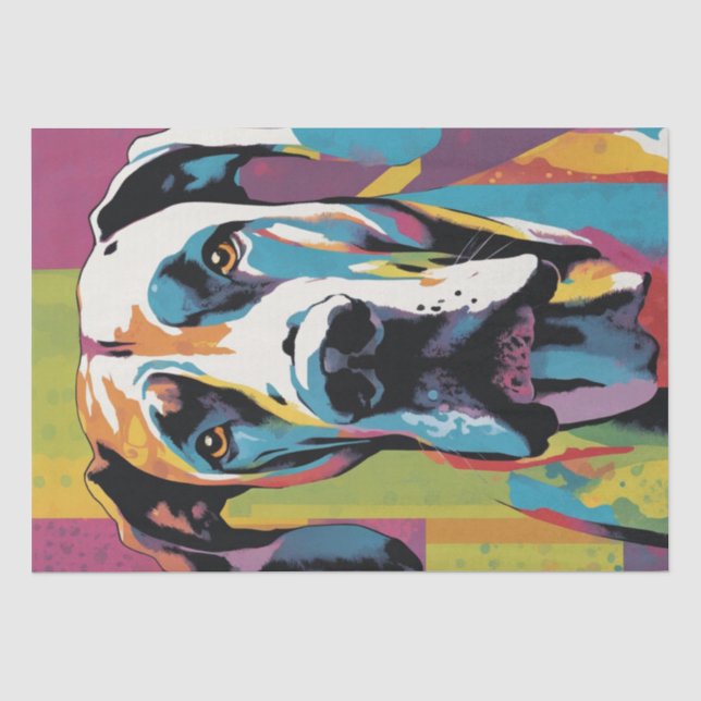 Pop Art Pooch: Großartiger Dane-Glamour Seidenpapier (Vorderseite)