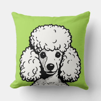 Pop Art Poodle Atomic Green & White Chic Ästhetik Kissen