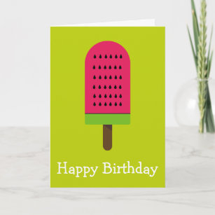 Pop Art popsicle fruchtige Wassermelone Geburtstag Karte