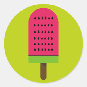 Pop Art popsicle fruchtige Wassermelone Runder Aufkleber
