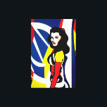 Pop Art Portrait Canvas Leinwanddruck<br><div class="desc">In der Leinwand "Öl" präsentieren wir ein farbenprächtiges Pop-Kunstporträt einer Frau, die vom ikonischen Stil des Pop Roy Lichtenstein inspiriert ist. Dieses Gemälde erfasst das Wesen der Pop-Kunstbewegung mit seinen kühnen Farben, grafischen Elementen und der in Comic buchstäblich inspiriert Ästhetik. Das Portrait zeigt eine Frau mit übertriebenen Merkmalen und einer...</div>