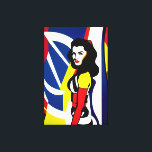 Pop Art Portrait Canvas Leinwanddruck<br><div class="desc">In der Leinwand "Öl" präsentieren wir ein farbenprächtiges Pop-Kunstporträt einer Frau, die vom ikonischen Stil des Pop Roy Lichtenstein inspiriert ist. Dieses Gemälde erfasst das Wesen der Pop-Kunstbewegung mit seinen kühnen Farben, grafischen Elementen und der in Comic buchstäblich inspiriert Ästhetik. Das Portrait zeigt eine Frau mit übertriebenen Merkmalen und einer...</div>