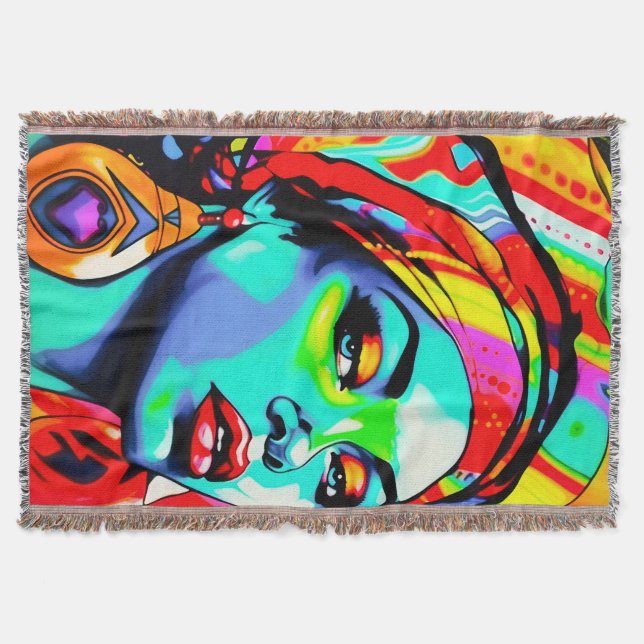 Pop Art Portrait Decke (Vorderseite)