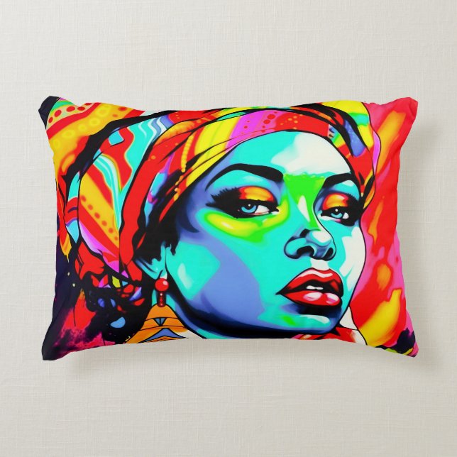 Pop Art Portrait Dekokissen (Vorderseite)