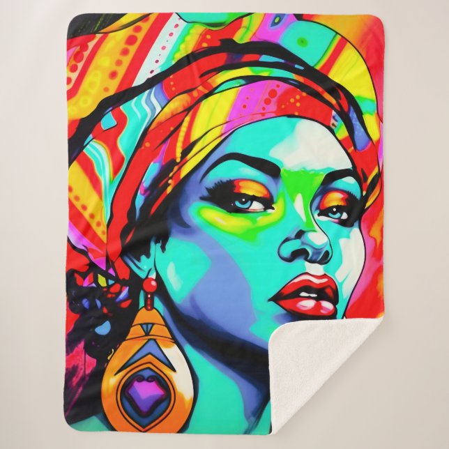 Pop Art Portrait Sherpadecke (Vorderseite)