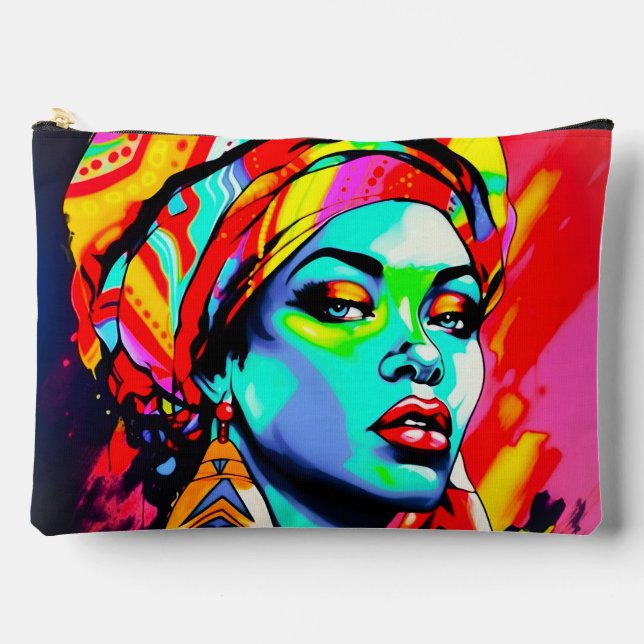 Pop Art Portrait Zubehörtasche (Vorderseite)