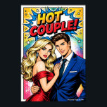 Pop Art Poster „HOT COUPLE!“ – Stylisches Paar Com<br><div class="desc">Dieses ausdrucksstarke Pop Art Poster zeigt ein stilvolles, selbstbewusstes Paar im ikonischen Comic-Stil und bringt sofort Glamour und Energie in jeden Raum. Mit kräftigen Farben, dynamischen Details und dem auffälligen „HOT COUPLE!“-Statement vereint das Design klassischen Retro-Comic-Look mit modernen Pinterest-Trends. Die Kombination aus Eleganz und Ausdruck macht dieses Wandbild zu einem...</div>