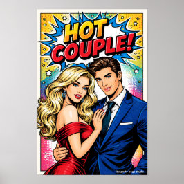 Pop Art Poster „HOT COUPLE!“ – Stylisches Paar Com