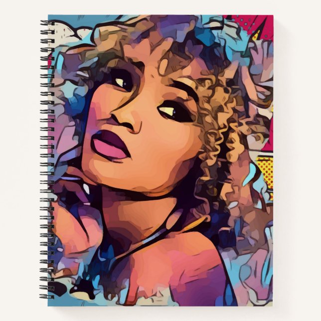 Pop Art Princess 8.5" x 11" Spiral Sketch Book Notizbuch (Vorderseite)