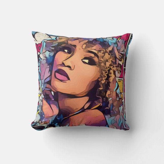 Pop Art PrincessThrow coussin (Recto)