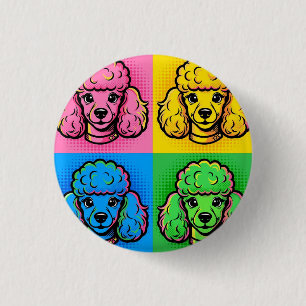 Pop Art Pudel Knopf Modernes Pop Art Geschenk Button