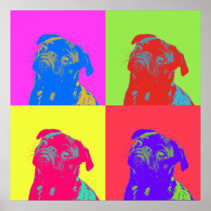 Pop Art Pug Portrait Poster