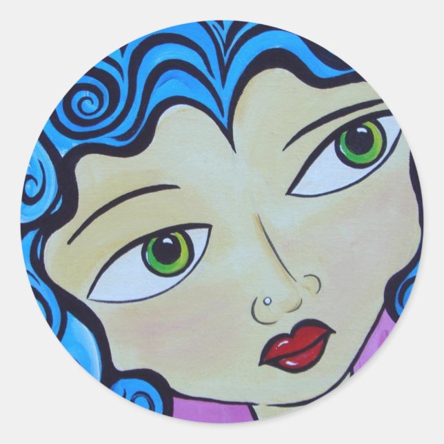 Pop Art Punk Girl Sticker (Vorderseite)